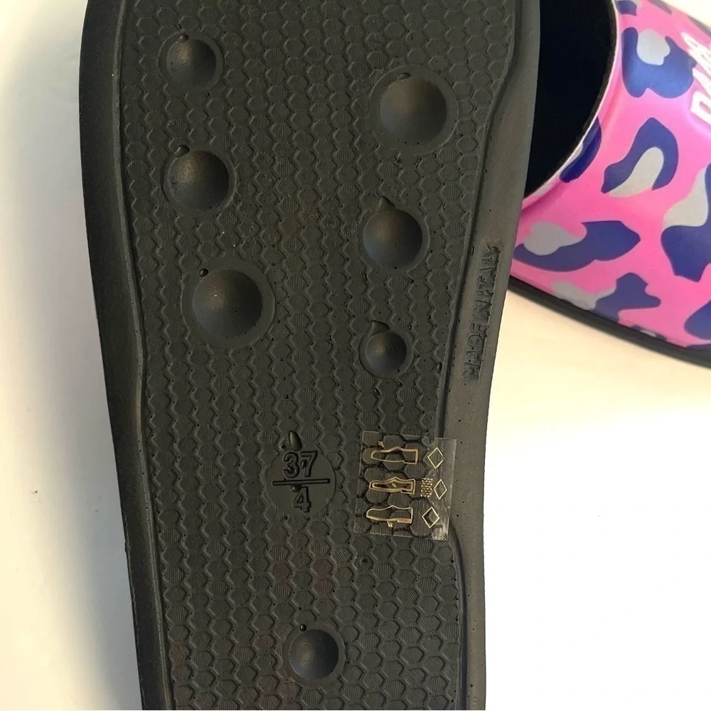 NEW P448 Women’s Pink Purple Animal Print Slides Size EU 37/ US 6